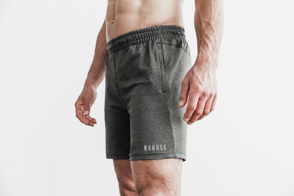 NOBULL Men's Lightweight Knit 7" Shorts - Charcoal Heather - Ireland (0729UBZEW)